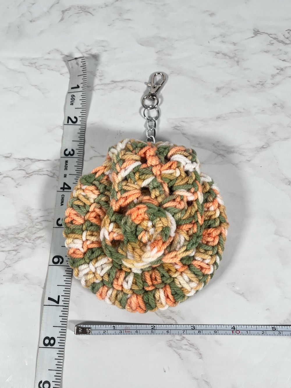 Crochet Round Coin Pouch Keychain Bag Charm - Picture 7 of 8